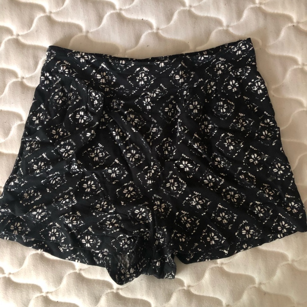 Black and white shorts